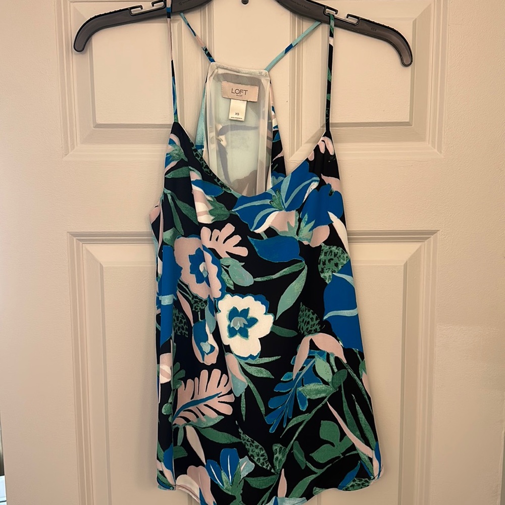 Loft Outlet multi colored spaghetti strap blouse